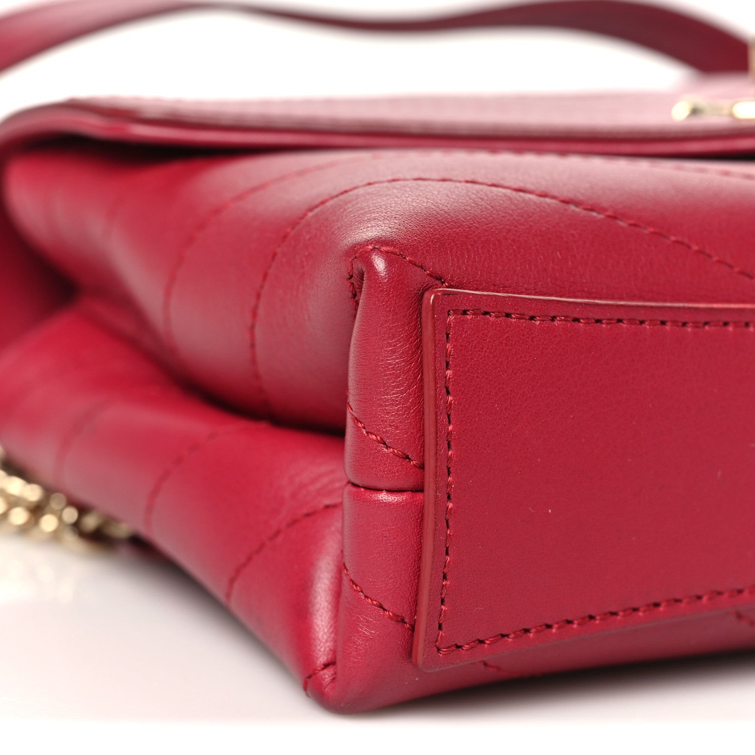 Chanel Calfskin Chevron Stitched Coco Waist Bag Red 9 of 11