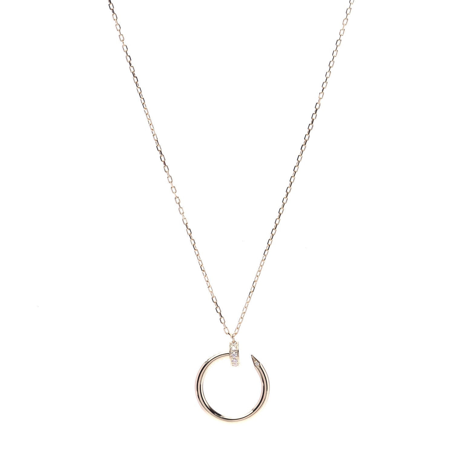 Cartier 18K Yellow Gold Diamond Juste Un Clou Pendant Necklace 1 of 8