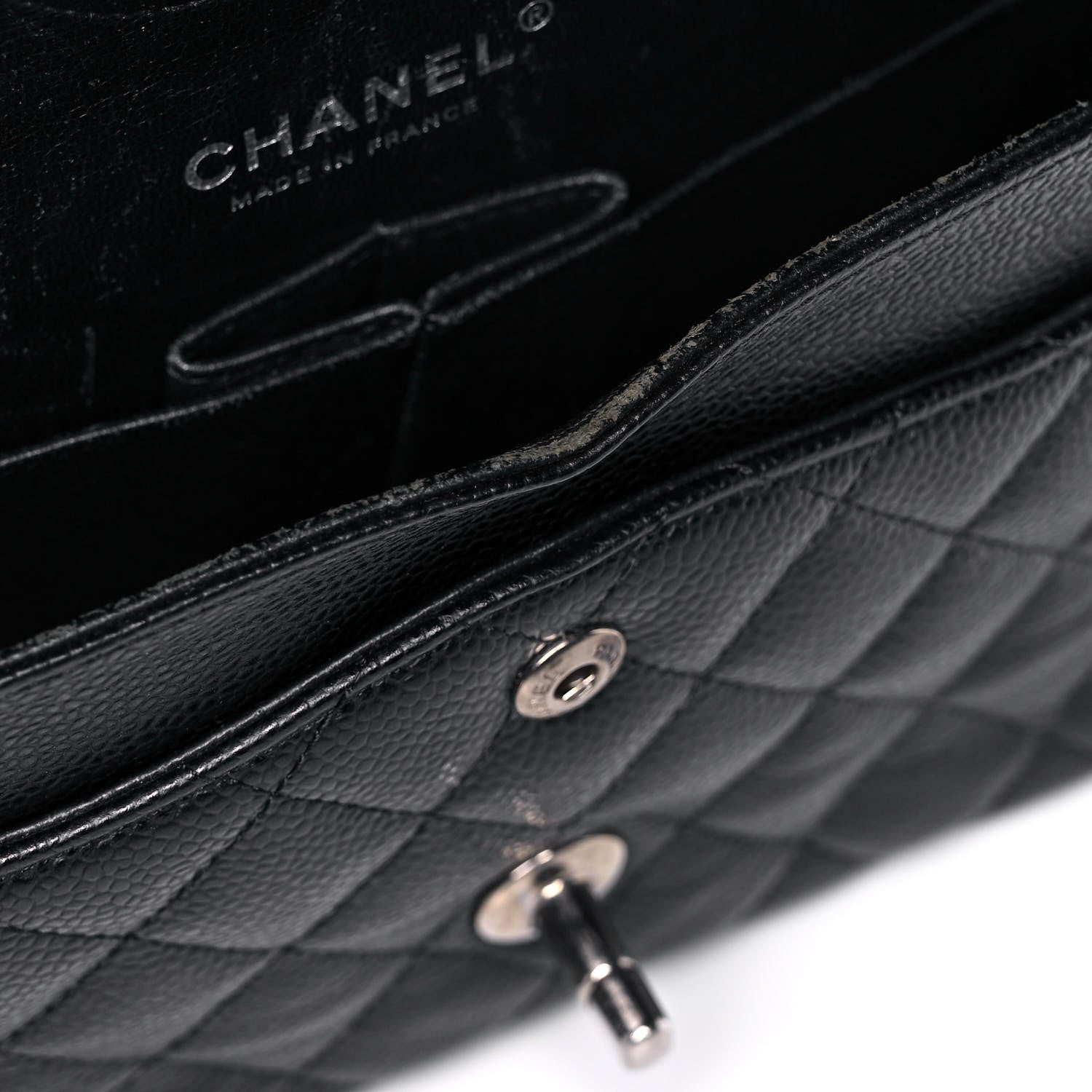 Chanel Caviar Quilted Medium Double Flap Black 12 of 13