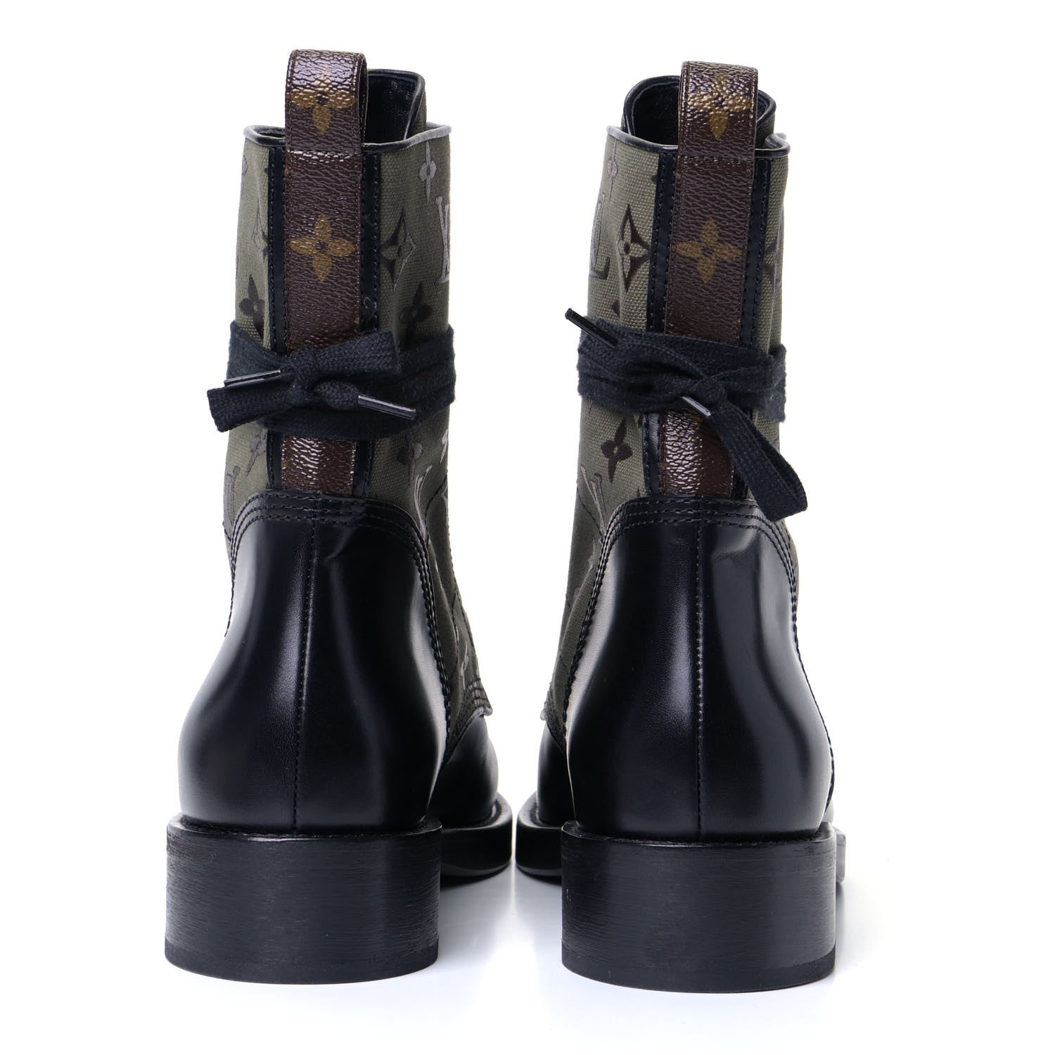 Louis Vuitton Canvas Calfskin Metropolis Flat Ranger Boot 40 Khaki Green 3 of 4