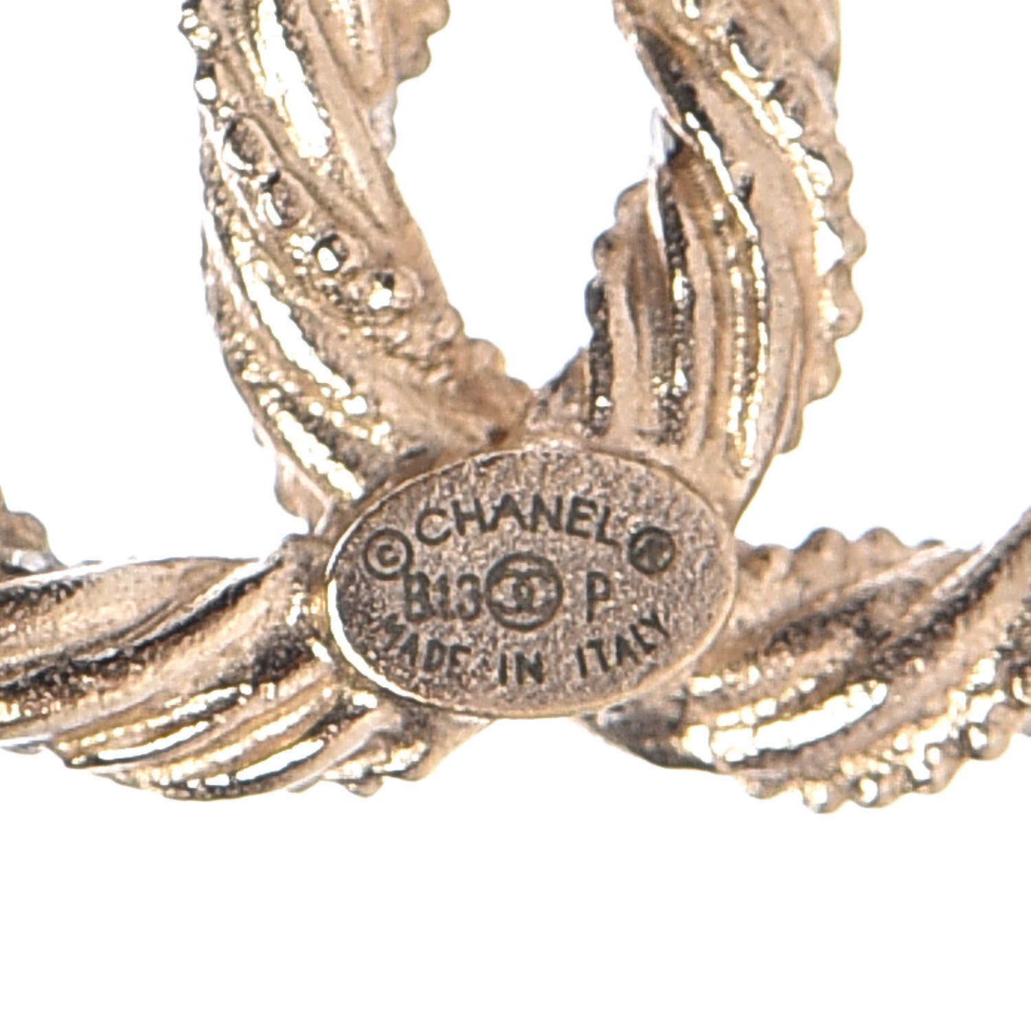 Chanel Crystal Twisted CC Dangle Earrings Gold 3 of 5
