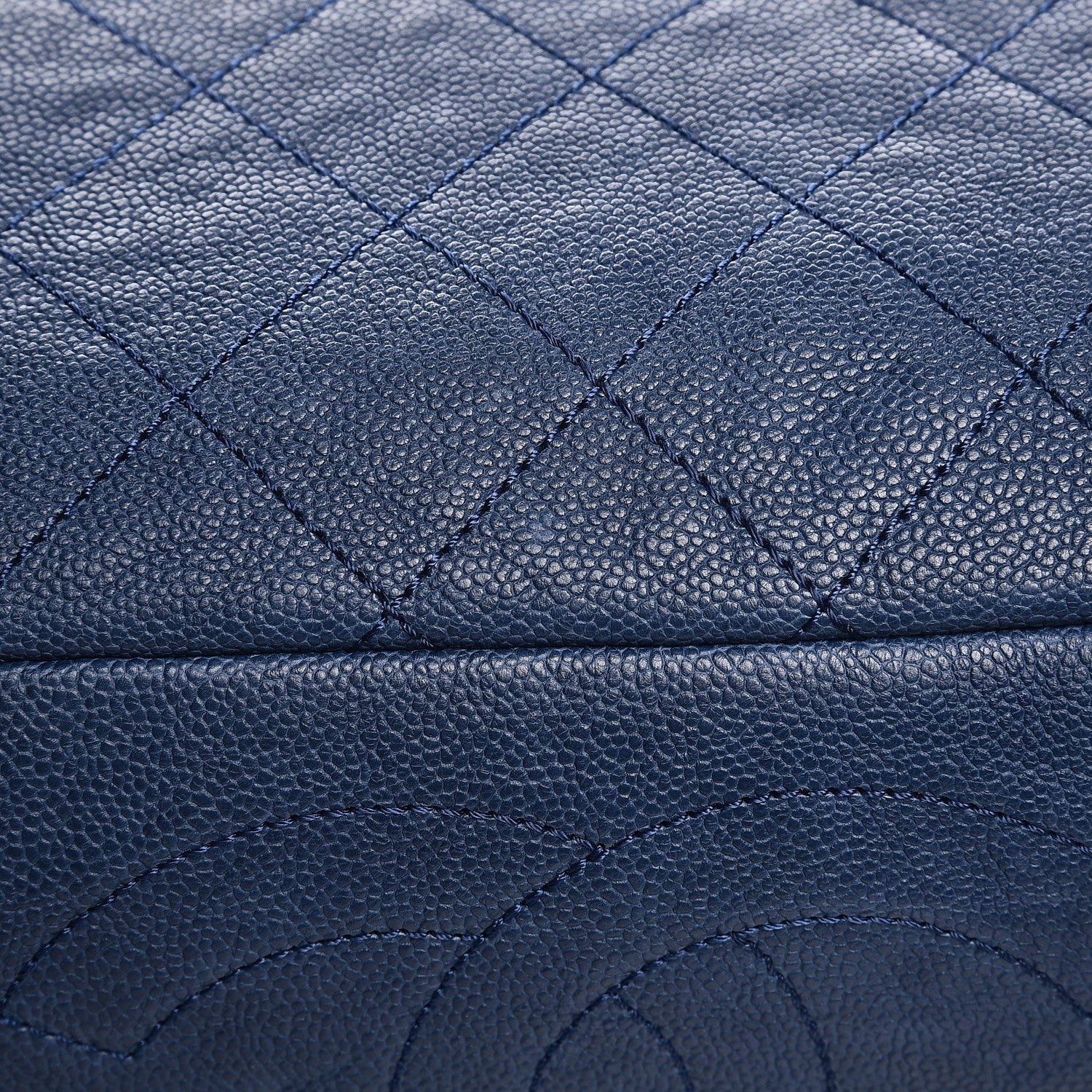 Chanel Caviar Quilted Framed Bowling Bag Blue 12 of 13