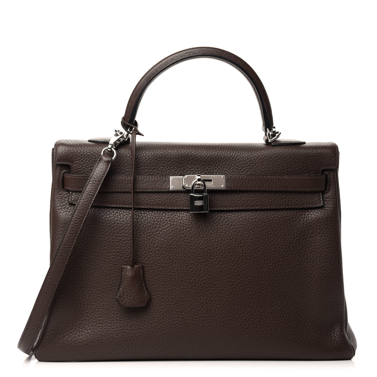 Hermes Taurillon Clemence Kelly Retourne 35 Chocolate 1 of 37