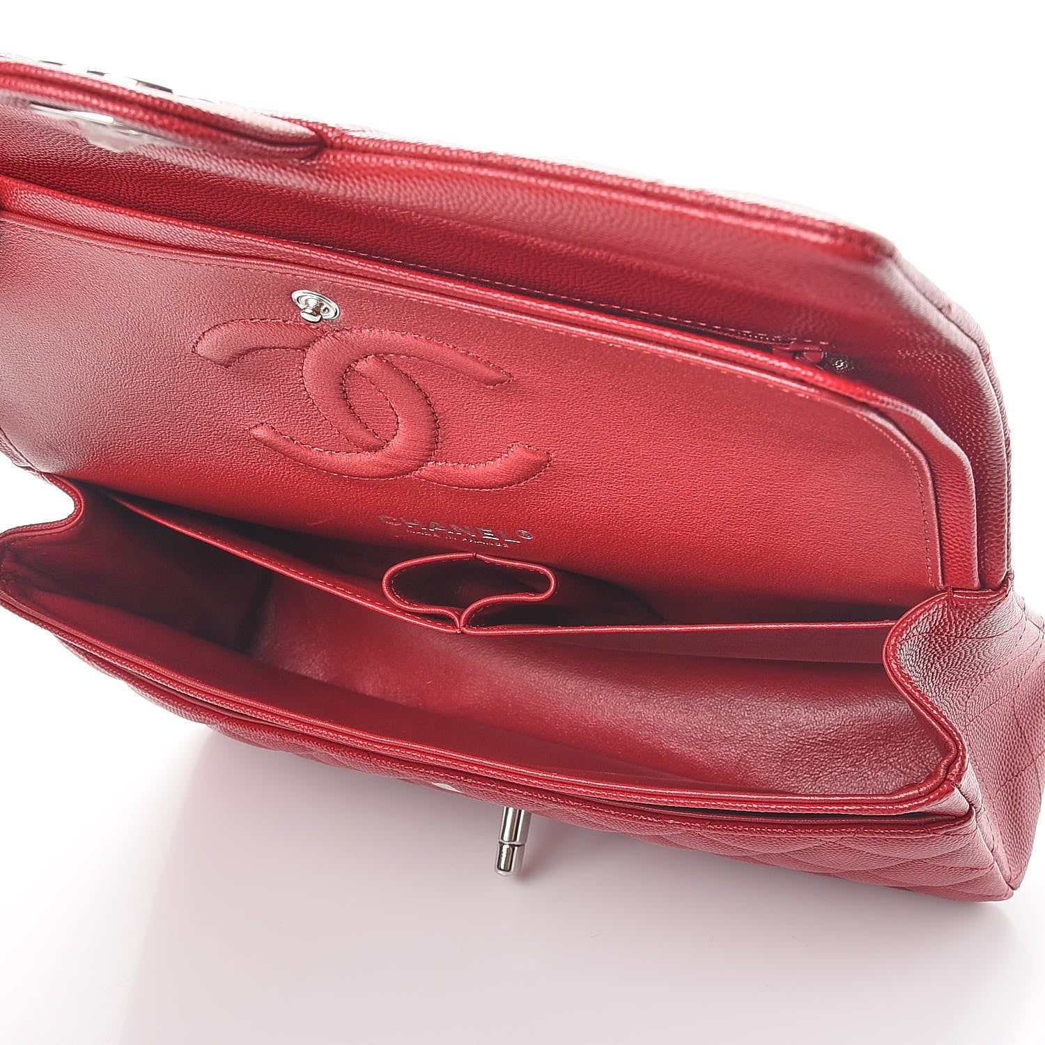 Chanel Caviar Quilted Medium Double Flap Red 6 of 9