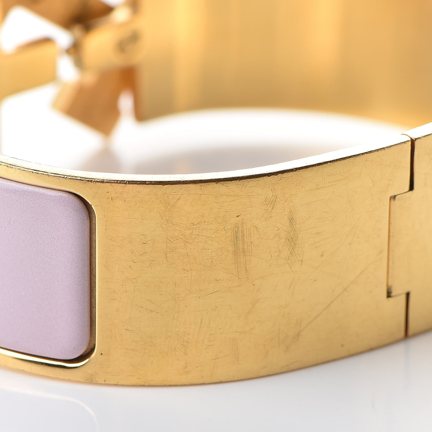 Hermes Enamel Wide Clic Clac H Bracelet PM Rose Poudre 6 of 6