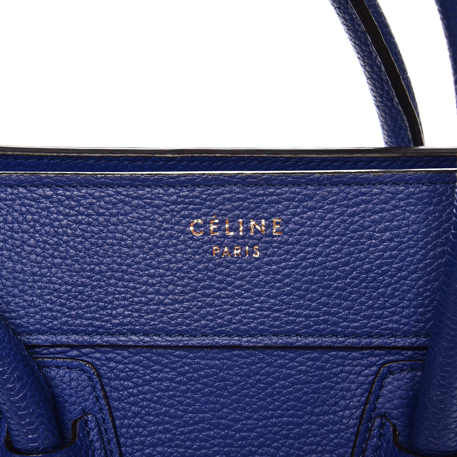 Celine Drummed Calfskin Micro Luggage Indigo 6 of 12
