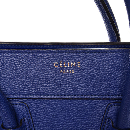 Celine Drummed Calfskin Micro Luggage Indigo 6 of 12