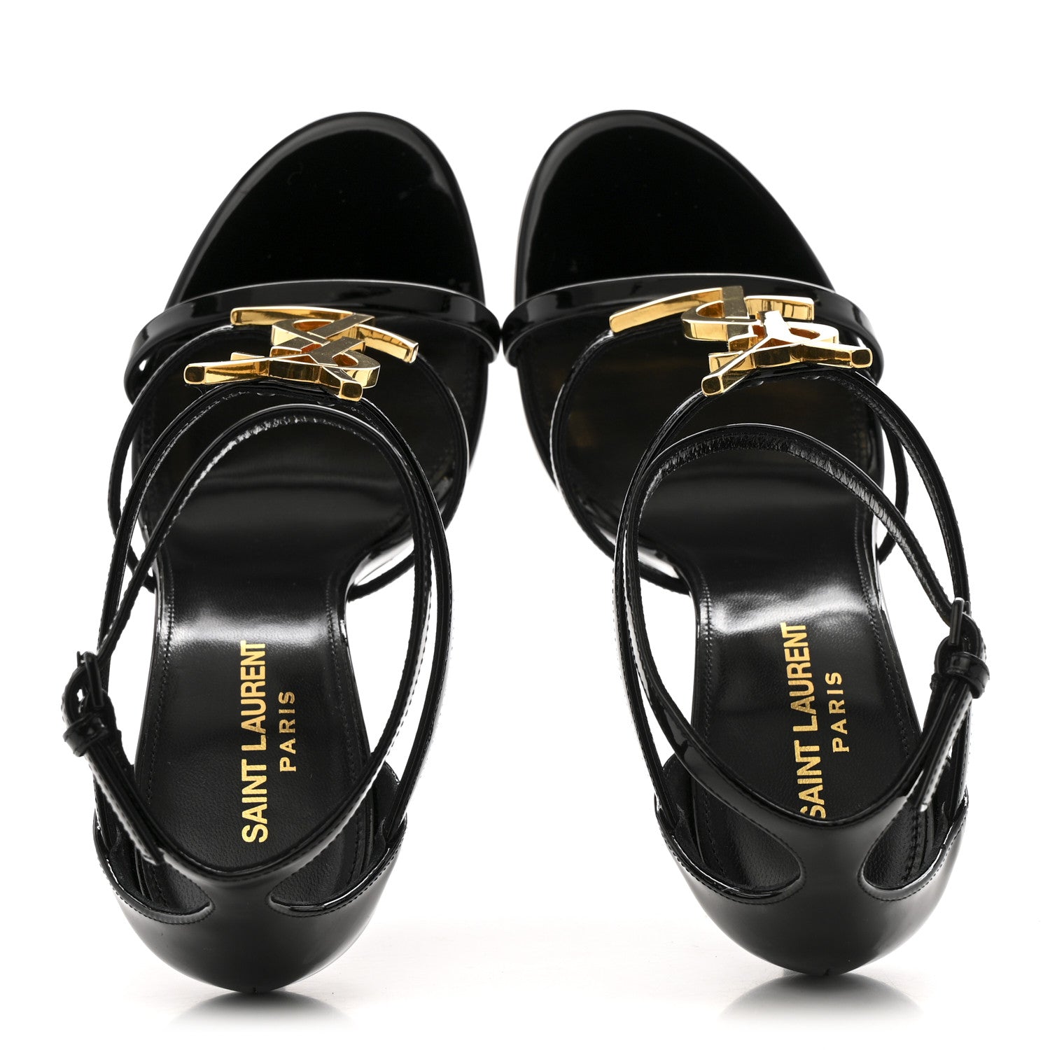 Saint Laurent Patent Cassandra 100 Sandals 38.5 Black 2 of 10