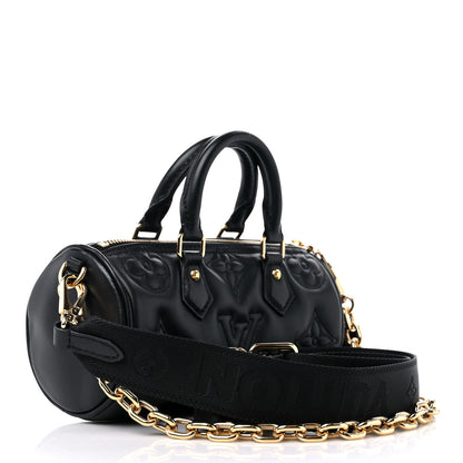 Louis Vuitton Calfskin Bubblegram Papillon BB Black 3 of 8