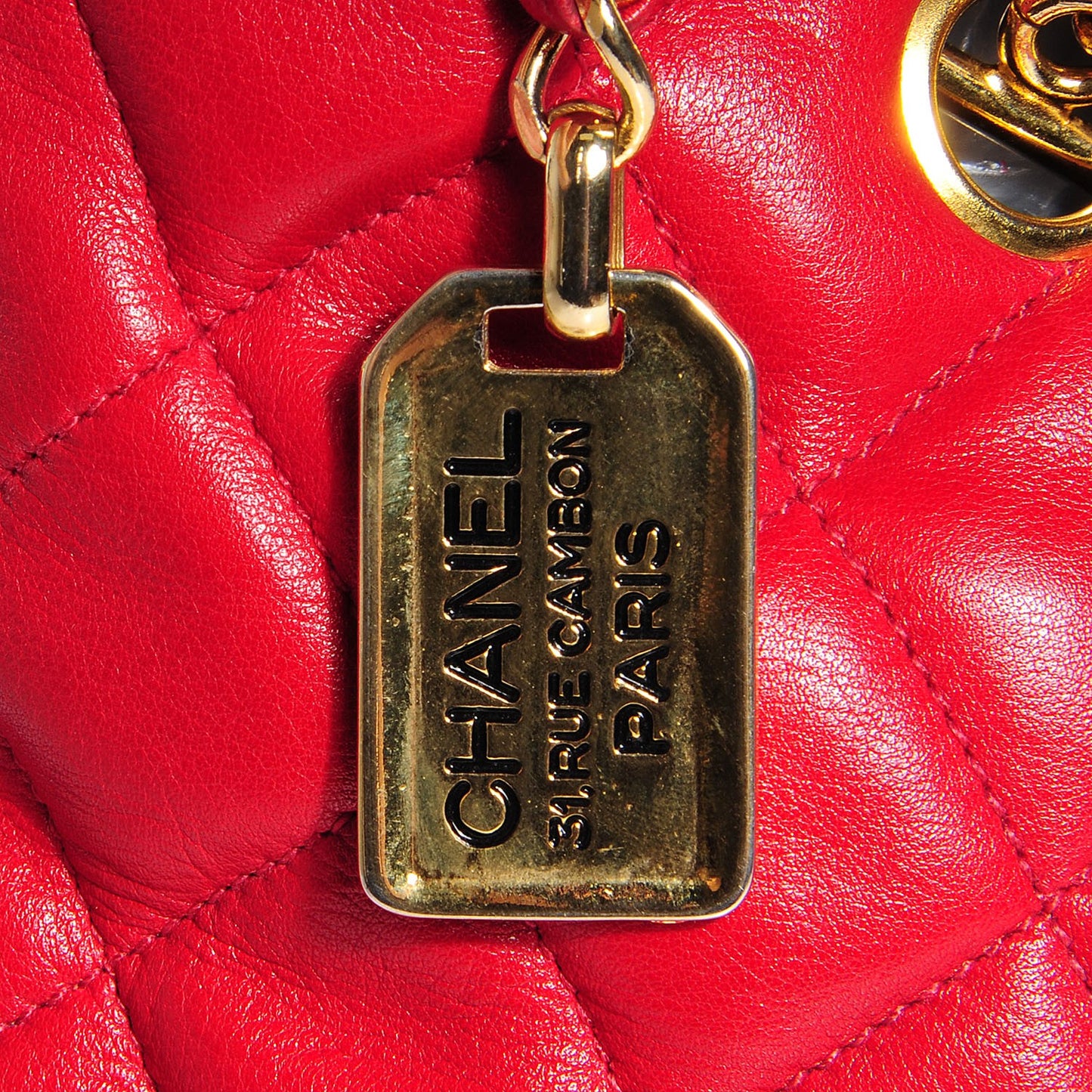 Lambskin Quilted Shoulder Bag Red