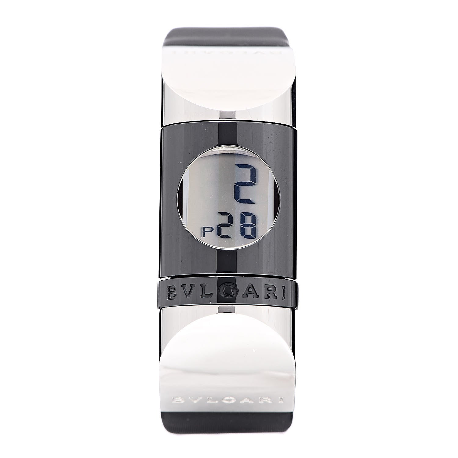 Bulgari Stainless Steel Calfskin 20mm IPNO Digital Watch 1 of 8