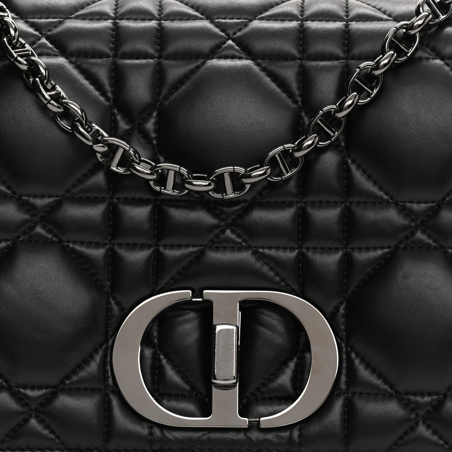 Calfskin Macrocannage Large Caro Bag Black