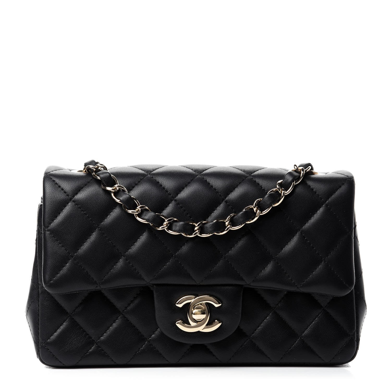 Chanel Lambskin Quilted Mini Rectangular Flap Black 1 of 11