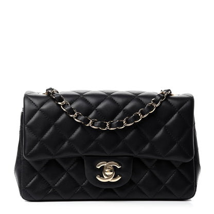 Chanel Lambskin Quilted Mini Rectangular Flap Black 1 of 11