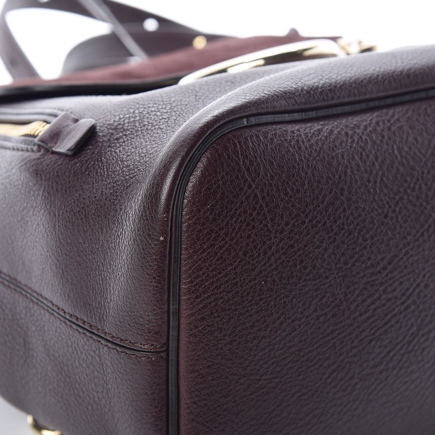Suede Calfskin Small Faye Backpack Carbon Brown