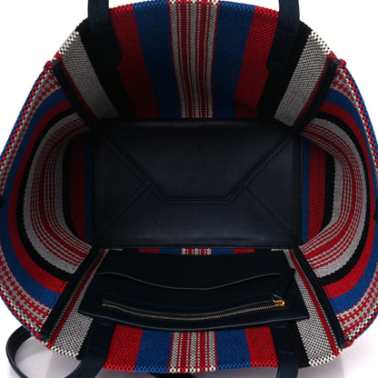 Celine Textile Striped Small Horizontal Cabas Phantom Navy Blue 4 of 11
