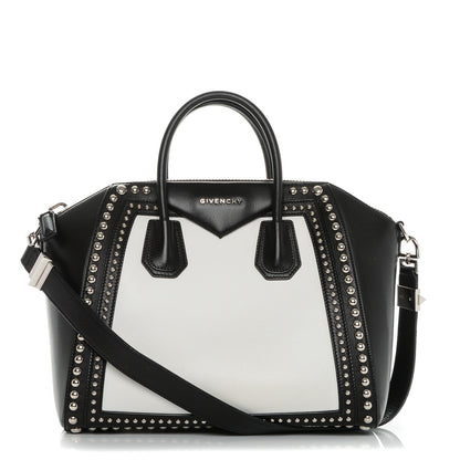 Givenchy Calfskin Medium Studded Bi-Color Antigona Black White 1 of 8