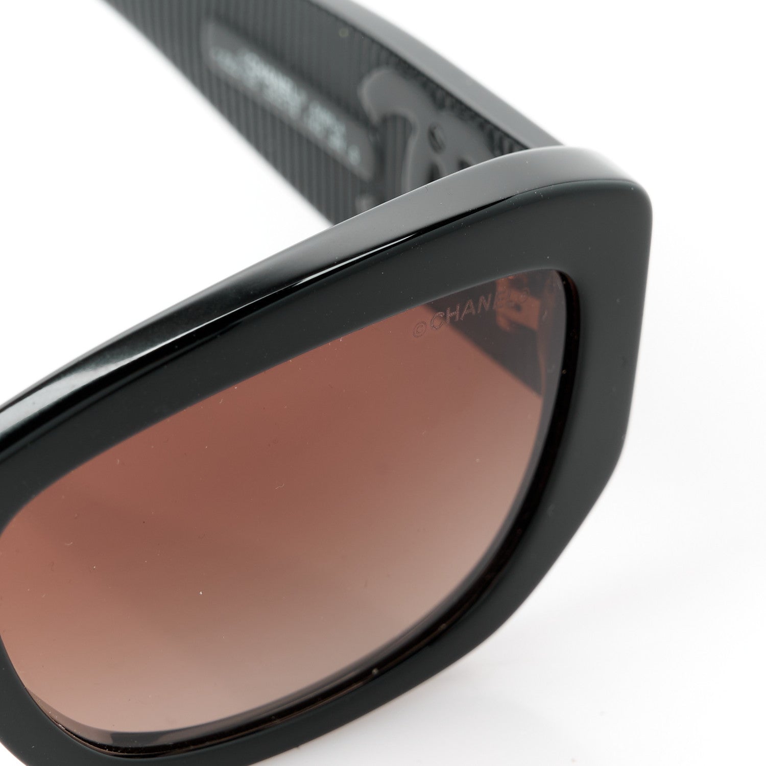 Chanel Acetate Rectangle Sunglasses 5493 Black Brown 7 of 8