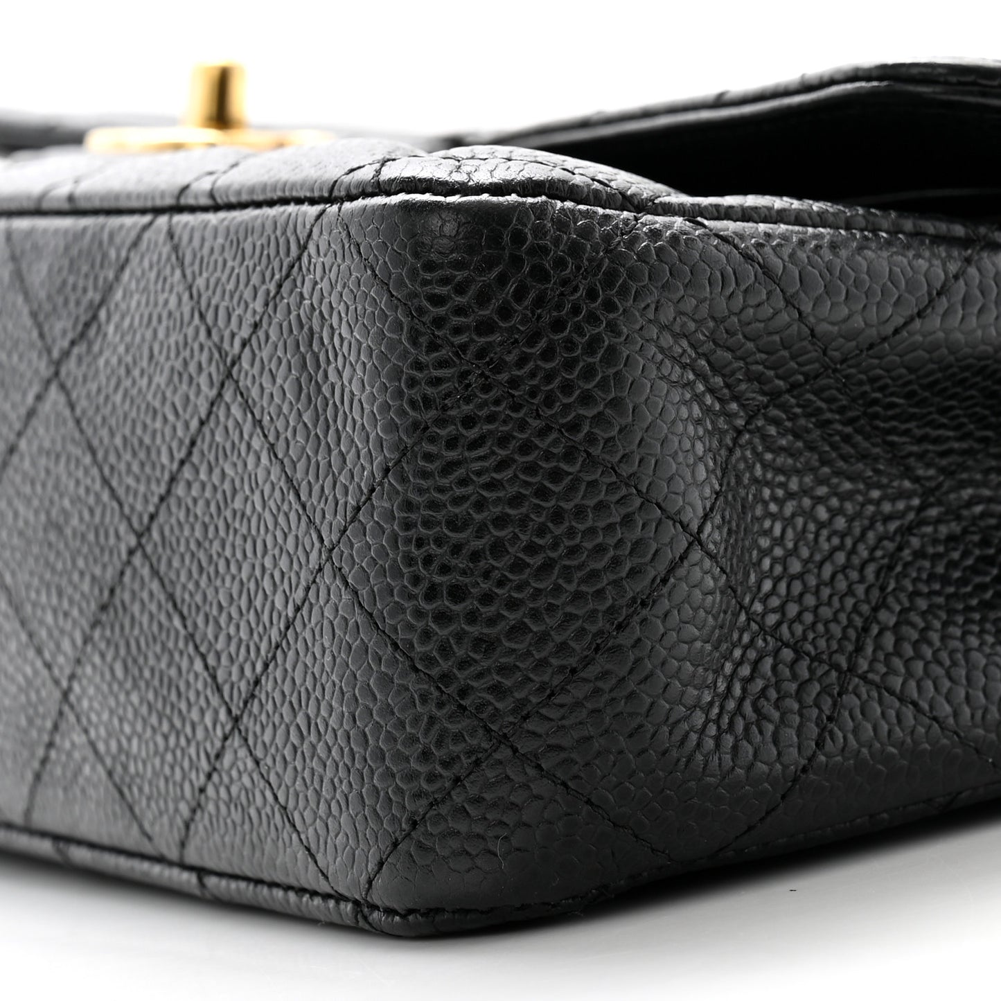 Caviar Quilted Medium Double Flap Black