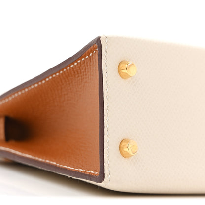 Hermes Epsom Horseshoe Mini Kelly Sellier 20 Craie Gold 9 of 14