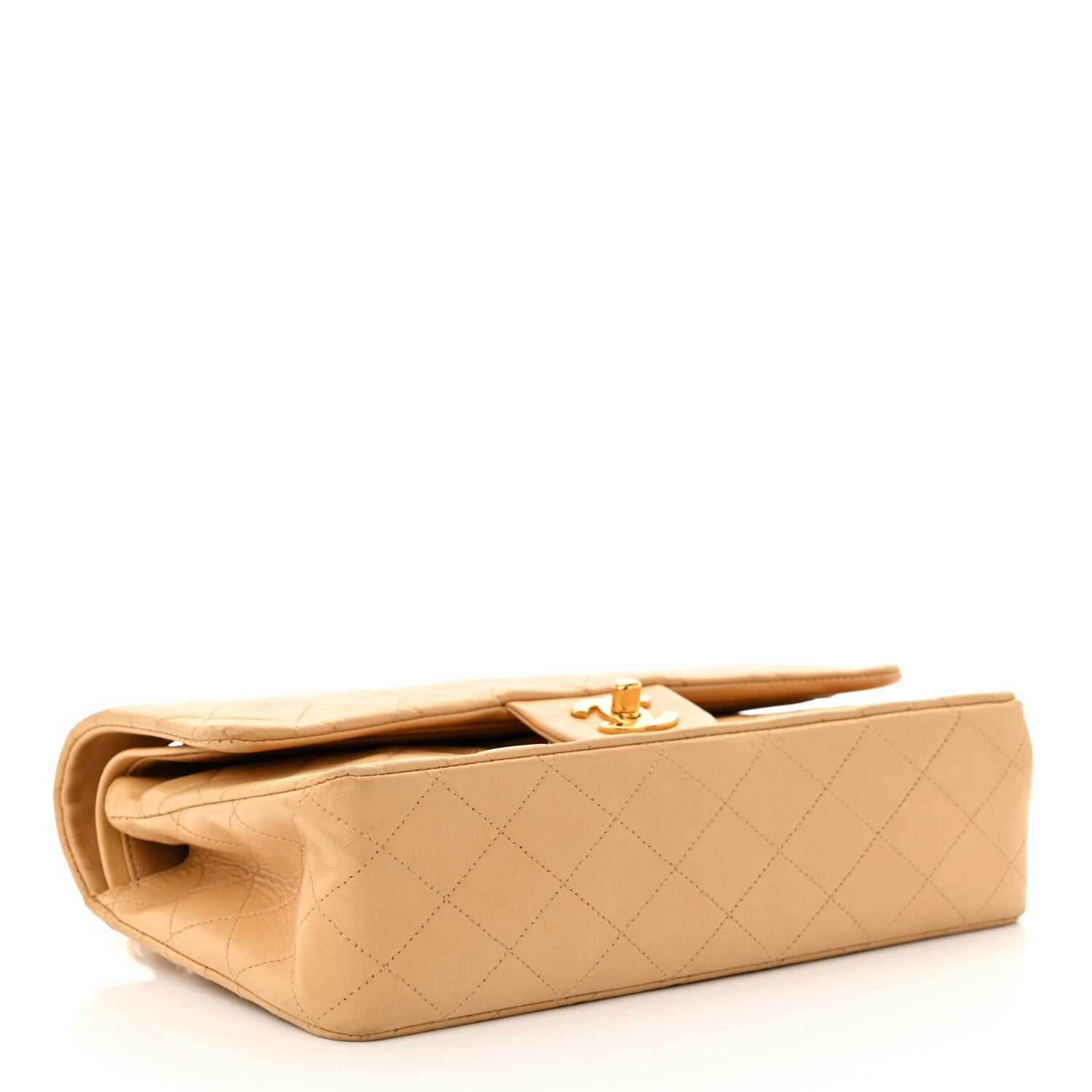 Chanel Lambskin Quilted Medium Double Flap Beige 4 of 14