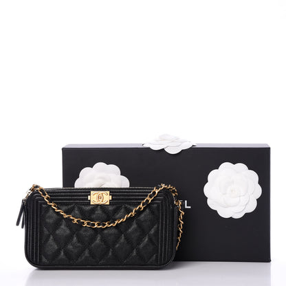 Chanel Caviar Quilted Small Boy Clutch With Chain Black 13 of 13