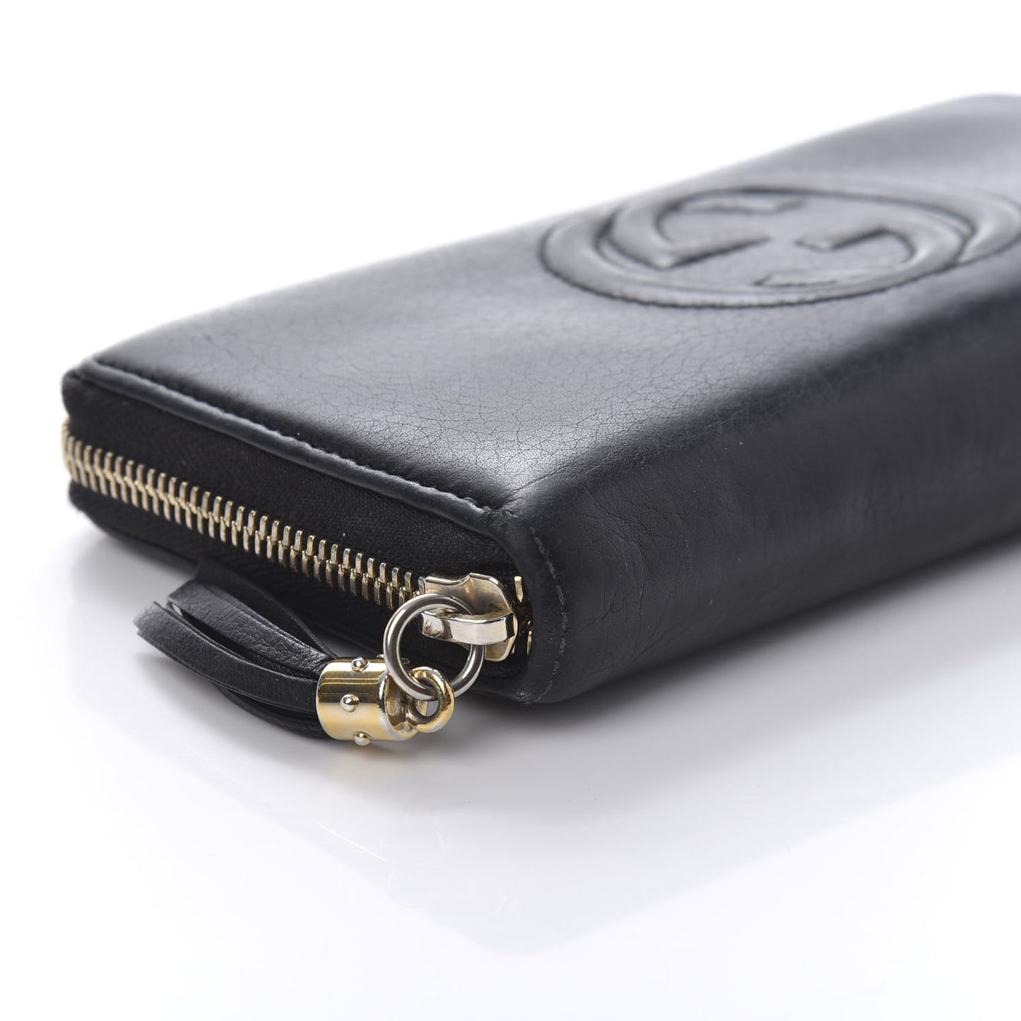 Calfskin Soho Zip Around Wallet Black