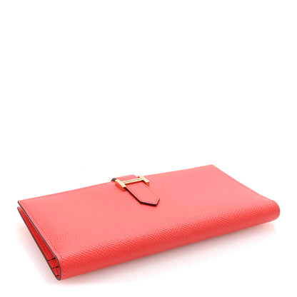 Hermes Epsom Bearn Gusset Wallet Flamingo 4 of 8