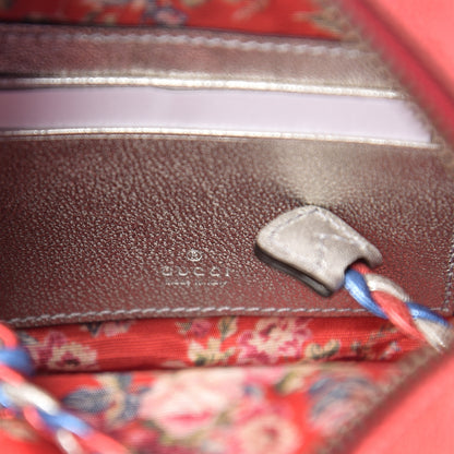 Gucci Laminated Nappa Trapuntata Mini Zumi Dome Shoulder Bag Rosso Marine Argento 5 of 8