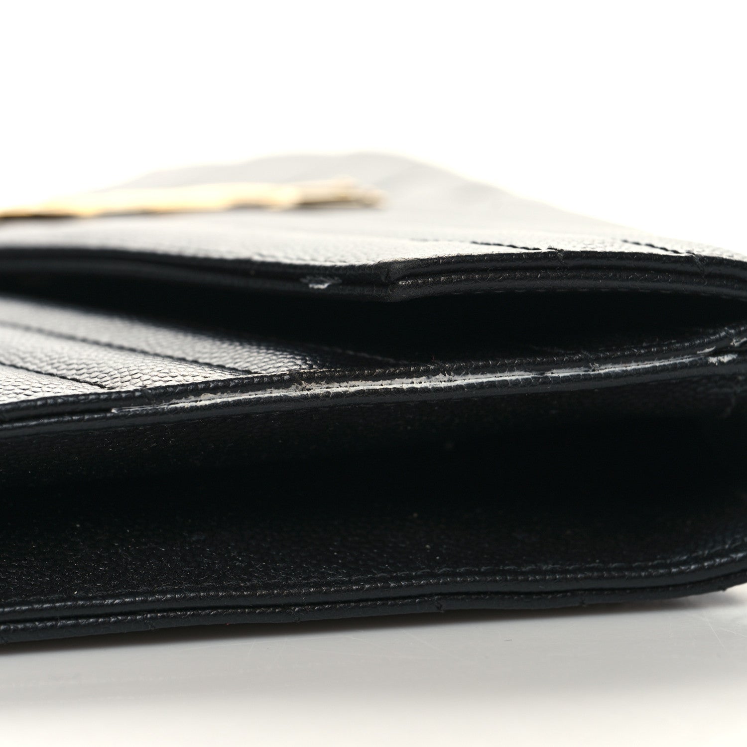 Saint Laurent Grain De Poudre Matelasse Chevron Monogram Envelope Clutch Black 11 of 11
