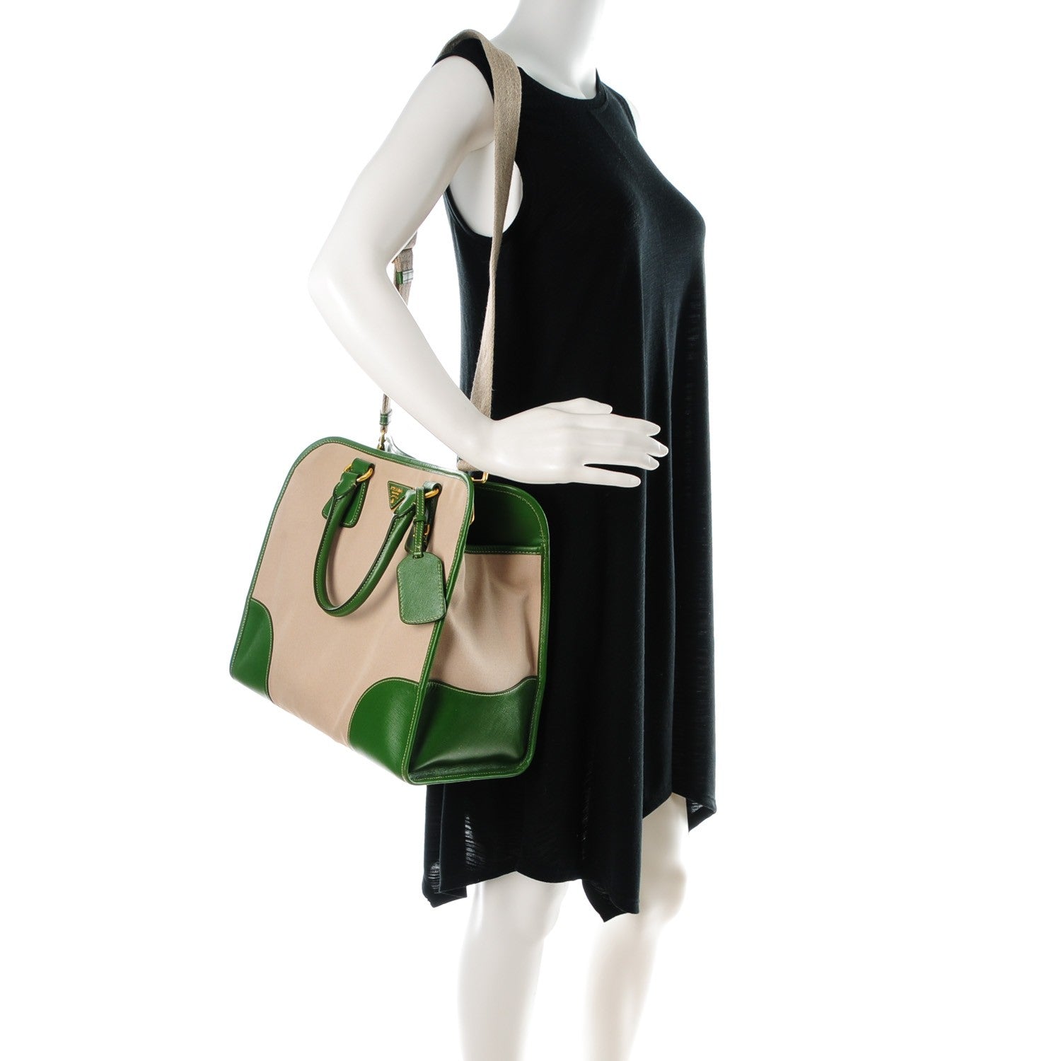 Prada Canapa Saffiano Shopping Tote Corda Larice 2 of 9