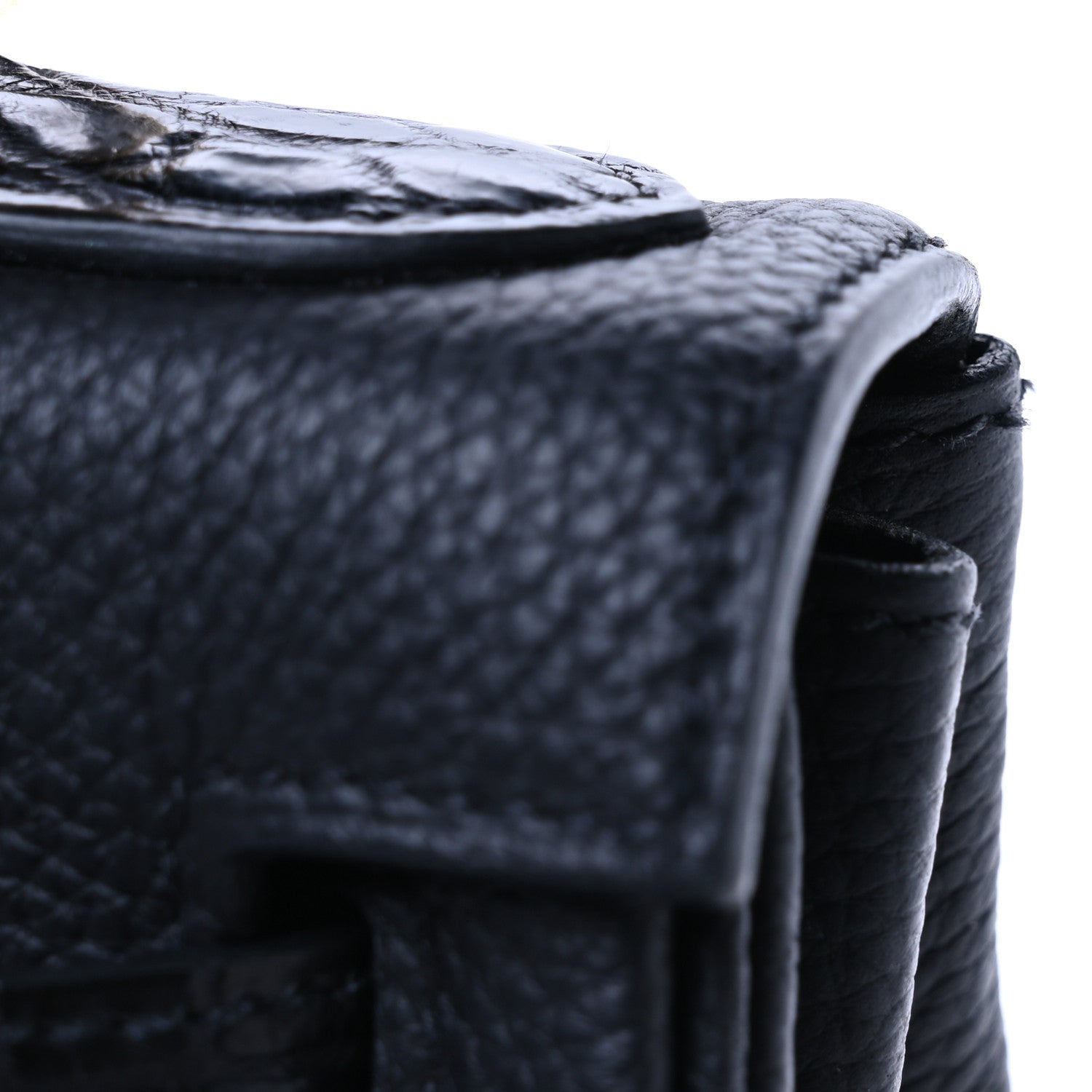 Hermes Togo Matte Porosus Crocodile Kelly Retourne Touch 28 Black 11 of 13