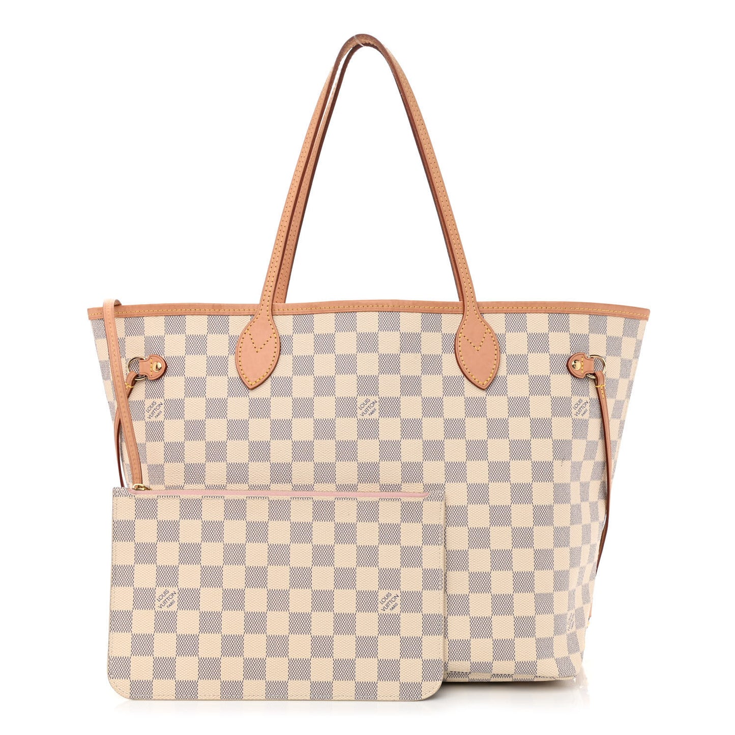 Damier Azur Neo Neverfull MM Rose Ballerine