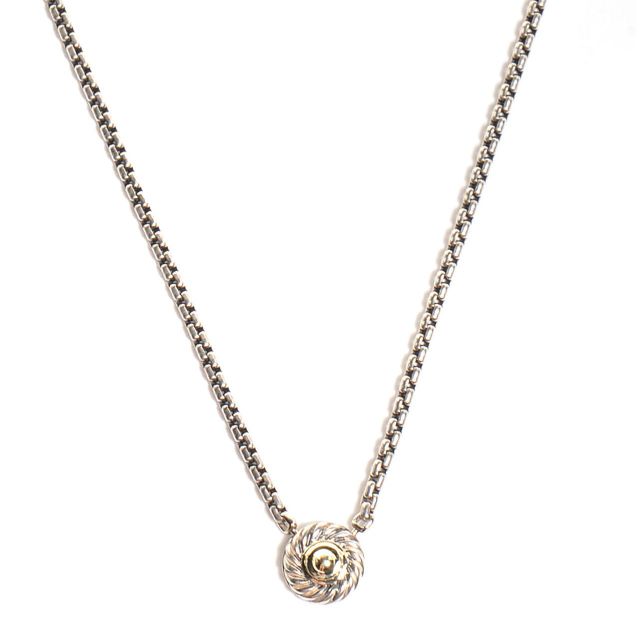 Sterling Silver 14K Yellow Gold Cookie Pendant Necklace