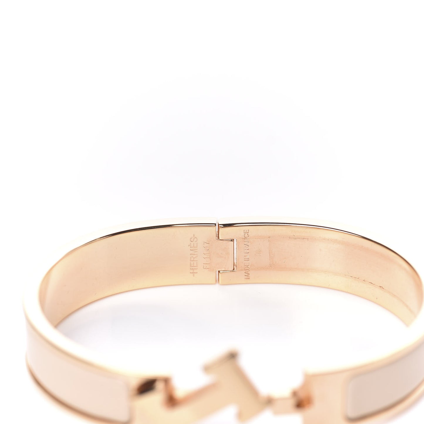 Enamel Narrow Clic Clac H Bracelet PM Beige Nacre