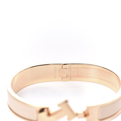 Hermes Enamel Narrow Clic Clac H Bracelet PM Beige Nacre 5 of 6