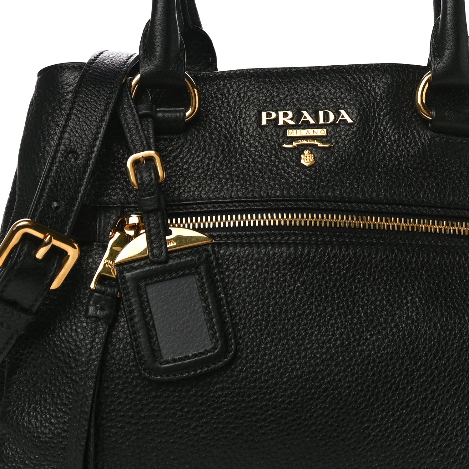 Prada Vitello Daino Top Handle Tote Black 7 of 11