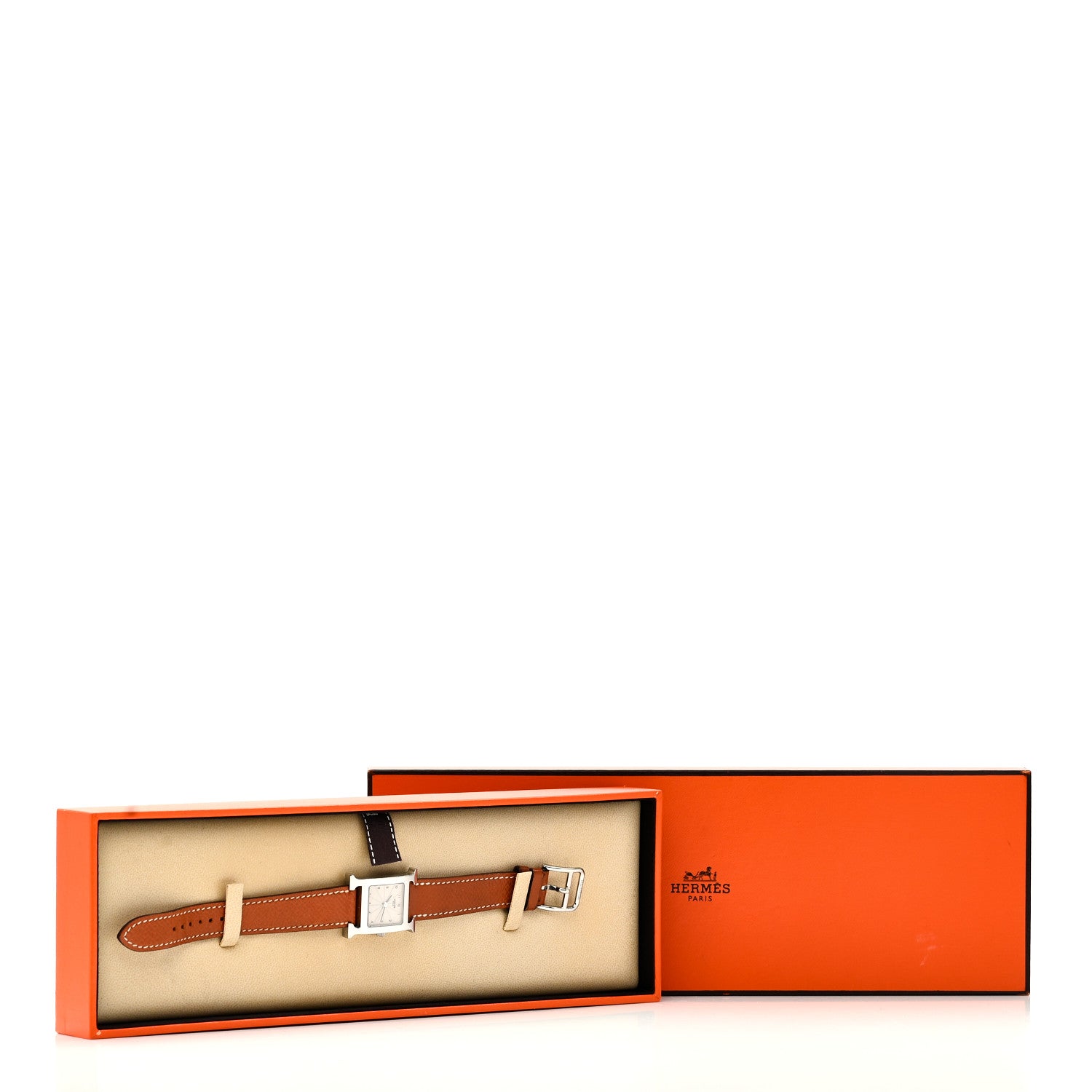 Hermes Stainless Steel Epsom 21mm Heure H Hour Quartz Watch Gold 5 of 5