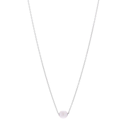 Mikimoto 18K White Gold Akoya Cultured Pearl 8-8.5mm Single Pendant Necklace 1 of 6