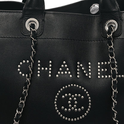 Chanel Caviar Medium Studded Deauville Tote Black 8 of 14
