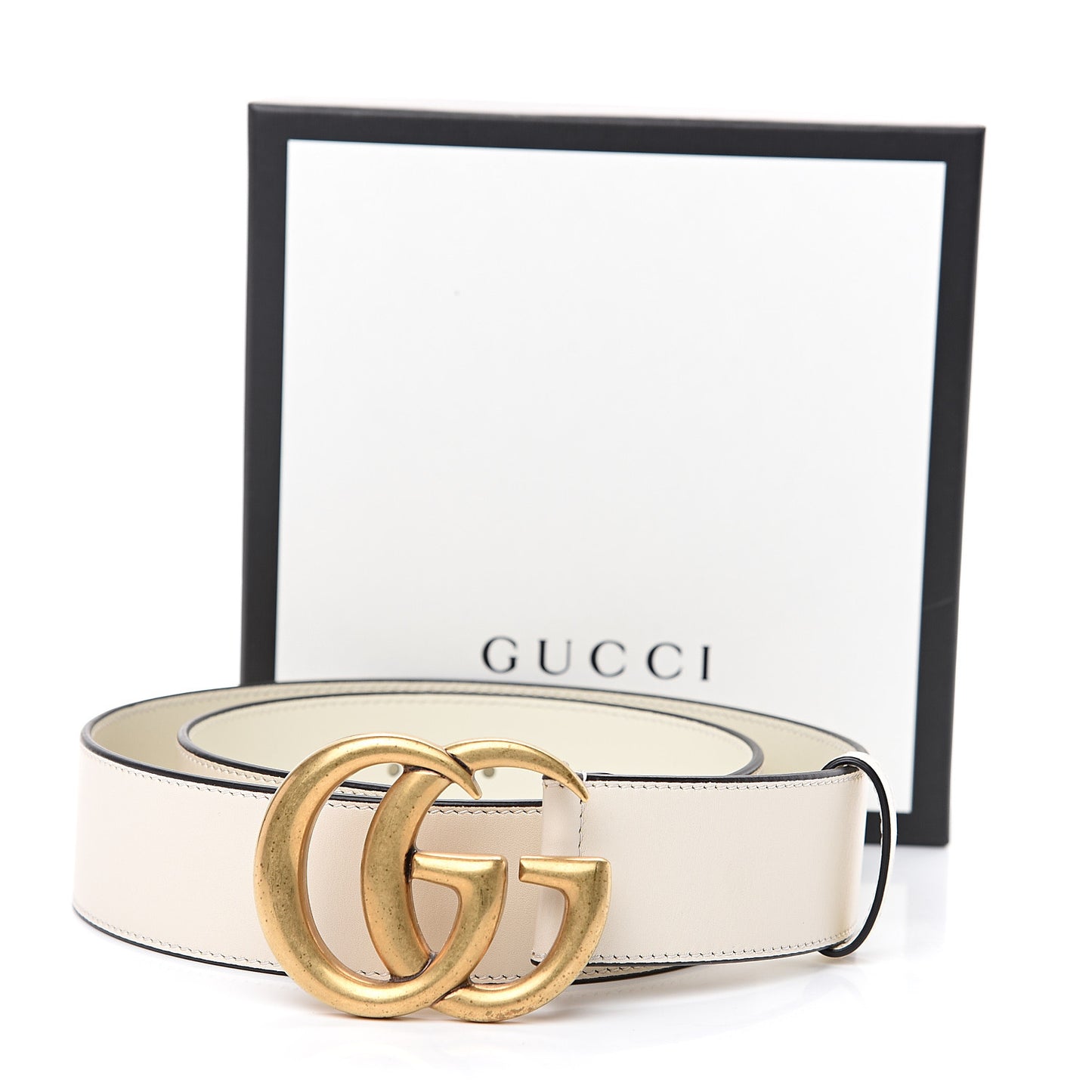 Calfskin Double G 40mm Belt 85 34 Mystic White