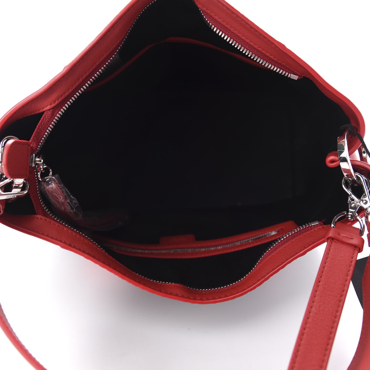 MCM Visetos Medium Klara Hobo Red Black 6 of 12
