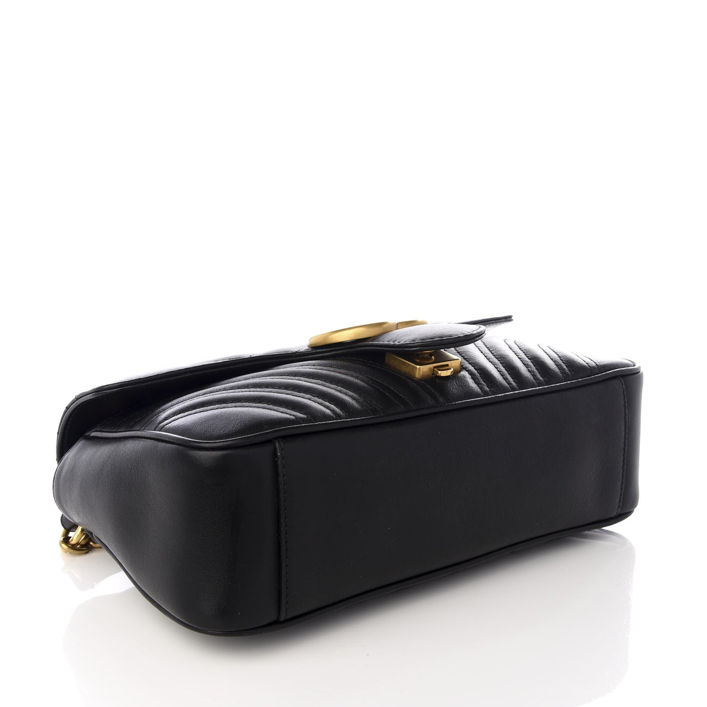 Calfskin Matelasse Small GG Marmont Shoulder Bag Black