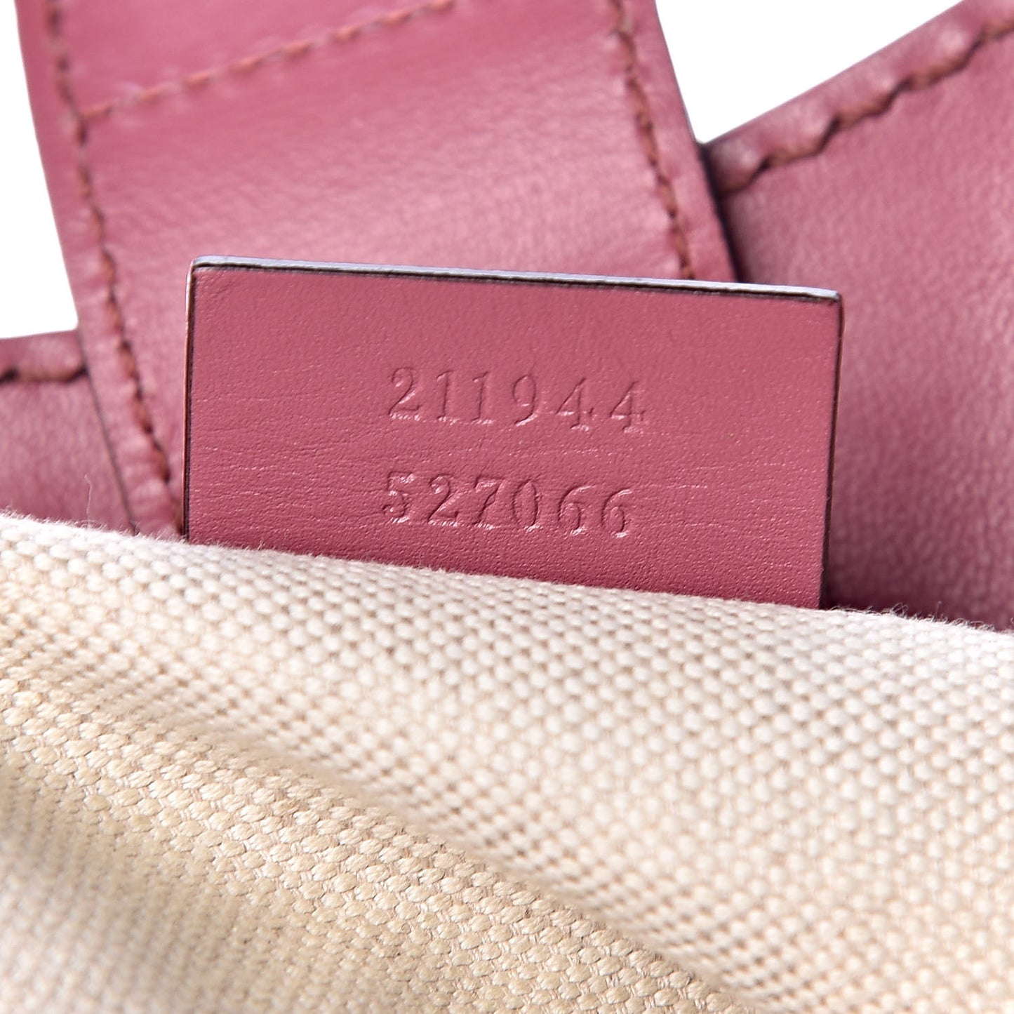 Monogram Margaux Calfskin Medium Sukey Tote Beige Ebony Vintage Rose