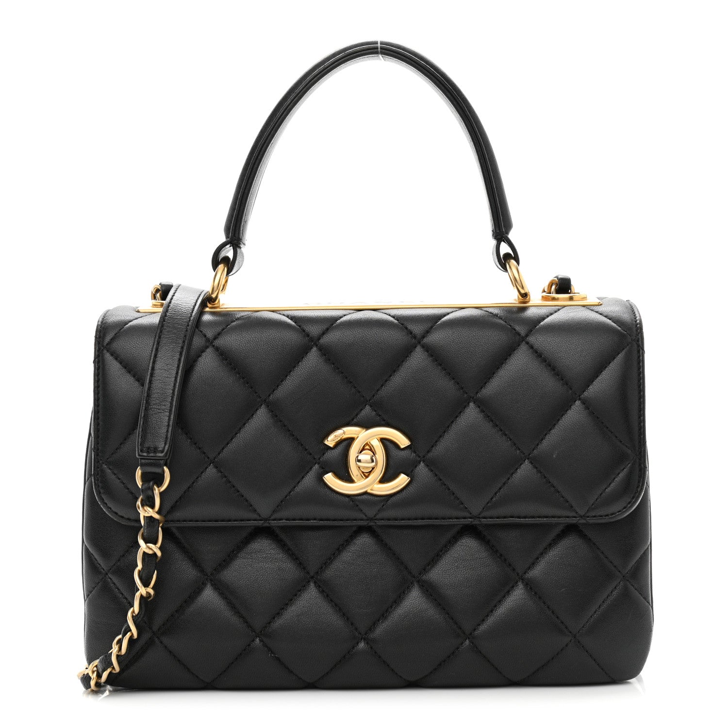 Chanel Lambskin Quilted Small Trendy CC Dual Handle Flap Bag Black 1 of 13