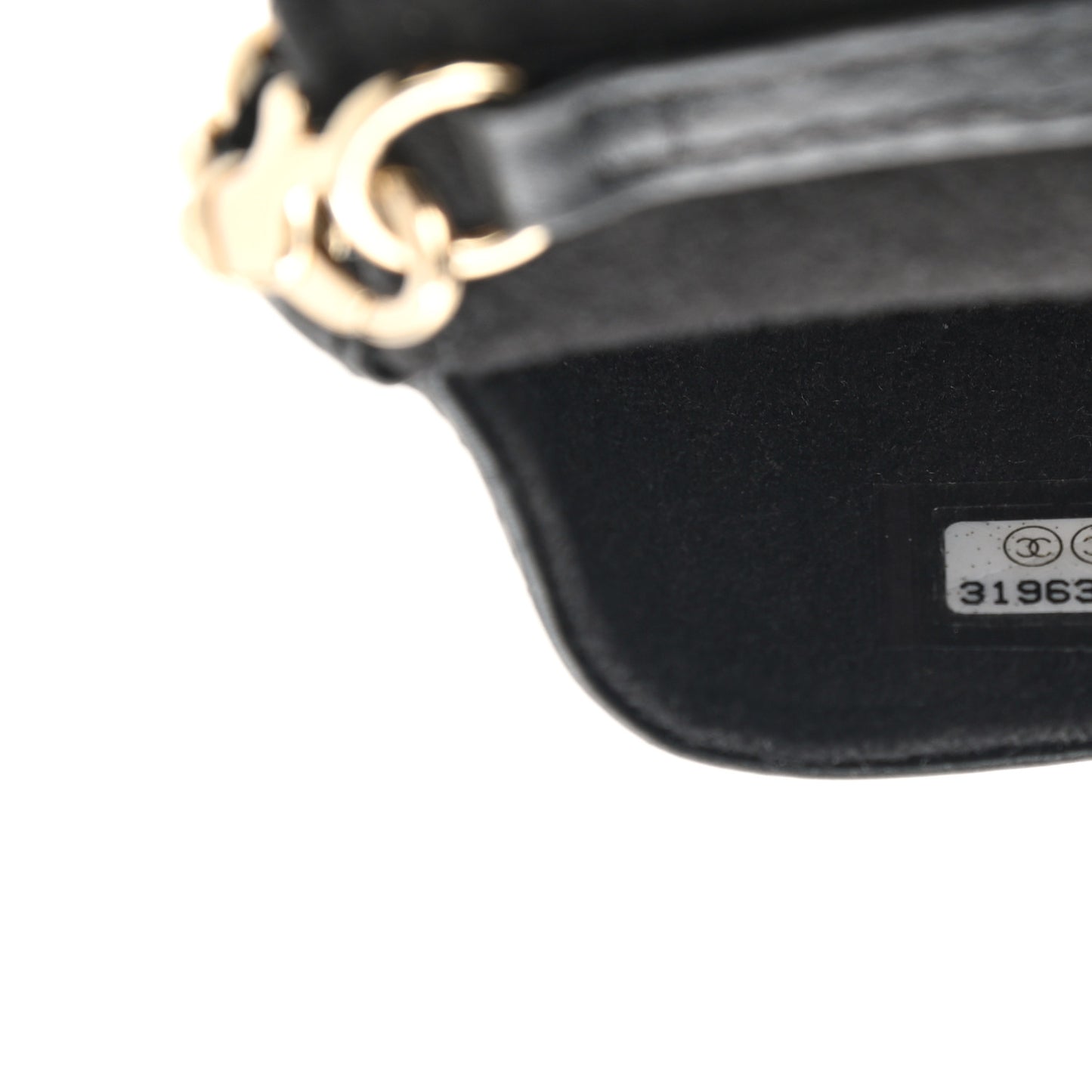 Caviar Quilted Glasses Case With Chain Black