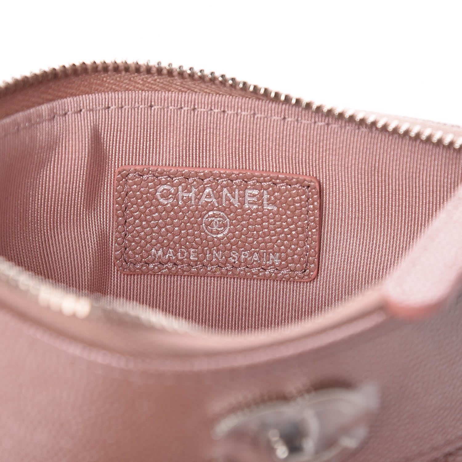 Chanel Metallic Caviar Chevron Quilted Small Vintage Mademoiselle Cosmetic Case Pink 6 of 8