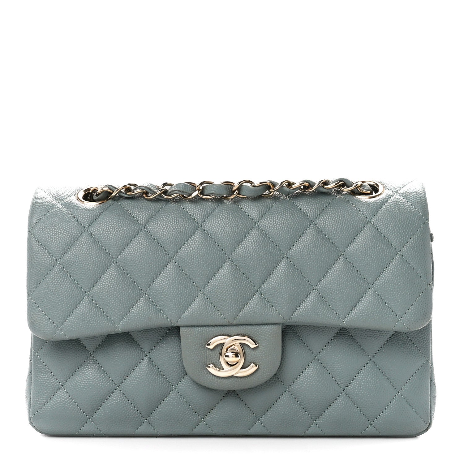 Chanel Caviar Quilted Small Double Flap Grey 1 of 12