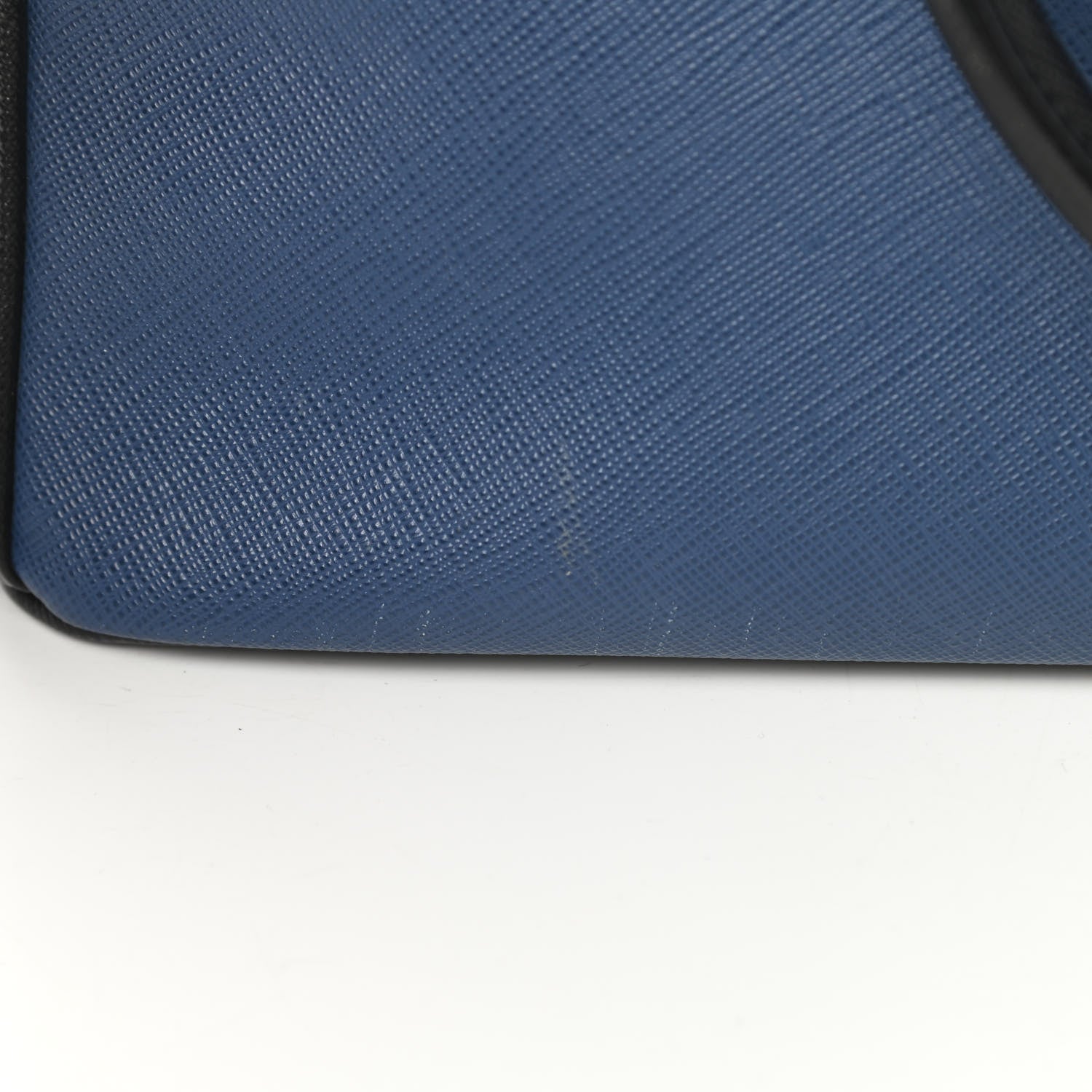 Prada Saffiano Lux Bi-Color Medium Tote Bluette Black 13 of 13