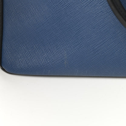 Prada Saffiano Lux Bi-Color Medium Tote Bluette Black 13 of 13